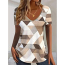 the CASUAL BOHO - Women's Summer Casual Fashion V-Neck Stripe Print Oversized T-Shirts