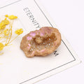 1PC Natural Agate Electroplated Cornucopia Crystal Cave Raw Stone Bare Stone Display A Mineral Specimen Home Decoration Fortune