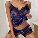 the CUDDLER - Fashion Lace Pajama Set V-Neck Satin Nightdress Sexy Exotic Lingerie Sleepwear