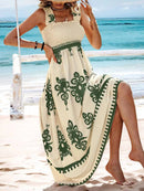 the PALM BEACH - Casual Bohemian Summer Loose Sleeveless A-Line Long Boho Casual Midi Dress