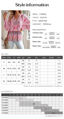 the BAGGY BOHO - Boho Floral Blouse V-Neck Tassel Long Sleeve Bohemian Summer Fashion Shirt for Women