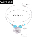 the AQUA MARINE - Bohemian Turquoise Natural Stone Pendants Necklace for Women