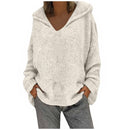 the ASPEN - Women's Winter/Autumn Solid Color Long Sleeve Braided Hooded Oversized Knitted Boho Pullover Sweaters