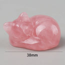 the SLEEPING KITTY - Various Crystal Energy Stones Carved Cats Rose Quartz Kitten Figurine, Natural Stone, Jade Mini Sleeping Cat, Chakra, Home Decor