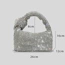 the KNOTTED RHINESTONE - Handle Rhinestones Knot Evening Bags, Silver Crystal Top Handle Bag for Women, Purses and Handbags Luxury Designer Handbag Tote