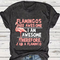 the FABULOUS FLAMINGO - Lightweight Summer Fashionable Flamingo Print Comfortable T-Shirts for Women