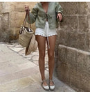 the BOHO TIE - Female Street Tops Linen Lace Up Long Sleeve Fashion Chic Casual Loose V-Neck Shirt