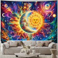 the SUN & MOON - Bohemian Mandala Sun/Moon Retro Tapestry Home Decor, Room Decor Wall Tapestry Art Cloth, Wall Hanging TapestrIes