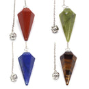 the PENDULUMS - Reiki Healing Quartz Pendulums, Natural Stones Pendant, Faceted Crystals Cone Charms Dowsing Spiritual Divination Chakras Pendulos