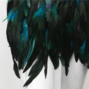 the PEACOCK BOHO - Fluffy Feather Burning Festival Elastic Waist Carnival Rave Mini Skirts
