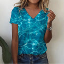 the DEEP DIVE - Summer 3D Print Sea Turtle V-Neck Oversized T-Shirts for Women