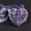 the AMETHYST HEART - Natural Amethyst Crystal Heart, Cluster Raw Ore Healing Crystal Mineral Stone Specimen, Gifts Collection, Home Aquarium Decoration