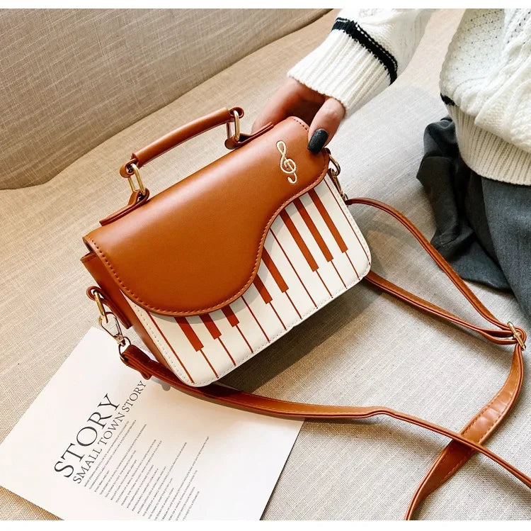 the KEYBOARD - Piano Design Women Shoulder Bags, PU Leather Messenger Bag, Handbag Fashion Crossbody Bag/Pocket Coin Purse