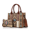 the NAVAJO - Ethnic Print Hand-Held Crossbody Bag Set with Tassel Decoration and Small Coin Purse