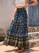the PRAIRIE BOHO - Bohemian Printed A-Line Long Skirts
