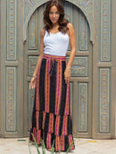 the SUNDAY STROLL - Boho Fashion Long Floral Summer/Autumn Loose Casual Elastic Waist Big Hem Long Skirts