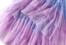 the BOHO TUTU - Women's Tulle Skirt Ruffle Multilayer Mesh A-Line Tier Tutu High Waisted Gradient Rainbow Tulle Long Skirt