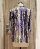 the RAINDROP - Women's Vintage Print Hollow Lace Patchwork Elegant Spring/Summer Trendy Casual V-Neck 3/4 Sleeve Loose Blouse Tops