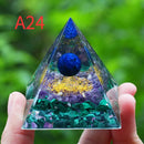 the ORGONE PYRAMID - Crystals Stone Orgone Pyramid Energy Generator, Natural Amethyst Peridot Reiki Chakra Meditation Tool, Room Decor Christmas Gifts
