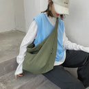 the MESSENGER - Canvas Totes Bags, Women Casual Handbags, Solid Color Shoulder Bag, Simple Messenger Bag Purses