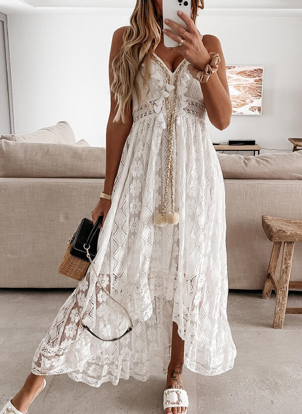 Trendy Casual Summer White Dress for Women Cover-ups Outfits New Boho Hippie Chic Long Maxi Dresses Elegant Party Beachwear