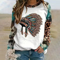 2024 New Women's Long Sleeve Tops Fashionable 3d Horse Pattern Printed Blouse Tops Leopard Style Loose Pullovers Winter Autumn