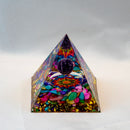 the GENERATOR - Natural Crystal Energy Generator Pyramid, Peridot Amethyst Reiki Healing Chakra Resin Pyramid, Egyptian Decor Room Decoration 1pc