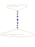 the SAPPHIRE - 1pc Blue Droplet Fashion Body Chain Women's Chest Chain, Summer Party Beach Accessories