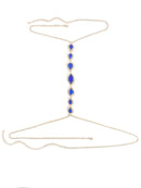 the SAPPHIRE - 1pc Blue Droplet Fashion Body Chain Women's Chest Chain, Summer Party Beach Accessories