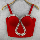 the JEWELED POPSTAR - Sexy Club Corset Streetwear Casual Camis Summer Party Fashion Tank Tops