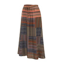 the GRUNGE BOHO - Women's Summer Elastic Waist Boho A-Line Flowy Long Maxi Skirt with Pockets