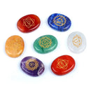 the COLORFUL CHAKRA - 7Pcs/Set Chakra Reiki Healing Crystal Stone Set, Yoga Energy Natural Stone Carved for Meditation Balancing