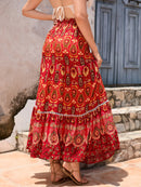 the PRAIRIE BOHO - Bohemian Printed A-Line Long Skirts