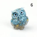 the WISE OWL - 1PCS Natural Crystal Stone Gravel Owl Animal Crafts, Hand Made Small Figurines DIY Resin Table Decor, Home Decor Collect Gifts