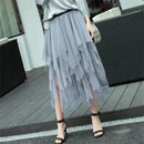 the TULLE TUTU - Fashion Summer Tutu Skirt Harajuku Tulle High Waist Midi Mesh Skirts