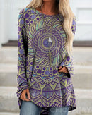 the MANDALA - Vintage European Pattern 3D Print Fashion Long Sleeve Tops for Women