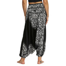 the HAREM BOHO - Bohemian Harem Pants Elastic Waist Wide Leg Long Pant Vintage Printed Trousers