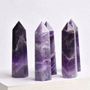 the OBELISK - Natural Stone and Crystals Point Wand, Witchcraft Rose Quartz Amethyst, Home Decoration Mineral Stones, Crafts Room Aquarium Decor