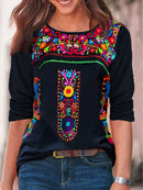 the BOHO BEAUTY - Spring/Summer Bohemian Print Long Sleeved Shirt for Women