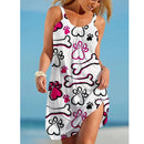 the SUNFLOWER - Summer Sunflower Beach Dress 3D Print Vacation Party Sundress Casual Sleeveless Beachwear Dress