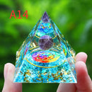 the ORGONE PYRAMID - Crystals Stone Orgone Pyramid Energy Generator, Natural Amethyst Peridot Reiki Chakra Meditation Tool, Room Decor Christmas Gifts