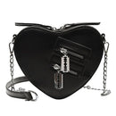 the GOTHIC HEART - Gothic Heart Blade Zipper Chain Crossbody Bags for Women/Girl, Casual Shoulder Purses Handbags