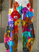 the CAT BOHOS - Urban Street Fashion Casual Loose Long Style Cartoon Cat Color 3D Printed Double Side Pocket Pants