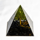 the GENERATOR - Natural Crystal Energy Generator Pyramid, Peridot Amethyst Reiki Healing Chakra Resin Pyramid, Egyptian Decor Room Decoration 1pc