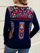 the BOHO BEAUTY - Spring/Summer Bohemian Print Long Sleeved Shirt for Women