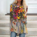 the TUNIC - Floral Painting 3D Print Long Sleeve Fashion Long Tunic Tops for Women