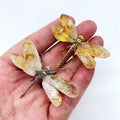 the DRAGONFLY - 2pcs Natural Mixed Material Energy Reiki Stone Dragonfly Carving Decoration Crystal Quartz Healing High Quality Gemstone For Gift