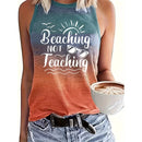 the SURF & TURF TANK - Summer Casual Breathable Tank Top Round Neck Printed Letter Pattern Oversized Women's Loose Top