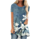 the MEADOW - Floral 3D Print Casual Short Sleeve Oversized Tunic T-Shirts for Women
