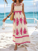 the PALM BEACH - Casual Bohemian Summer Loose Sleeveless A-Line Long Boho Casual Midi Dress